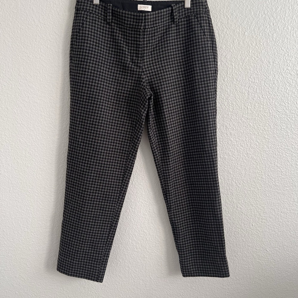 J Crew Womens 4 Pants City Fit Skimmer Wool Blend Houndstooth New Money Preppy
